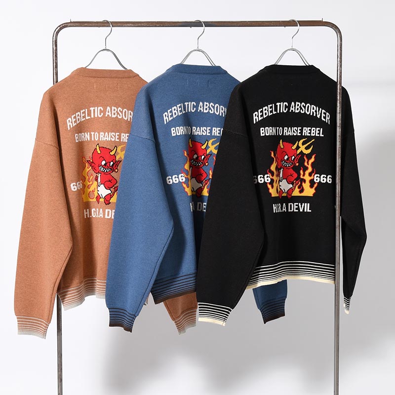 RETRO DEVIL CREW KNIT -3.COLOR-