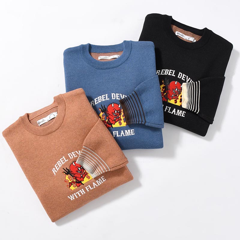 RETRO DEVIL CREW KNIT -3.COLOR-