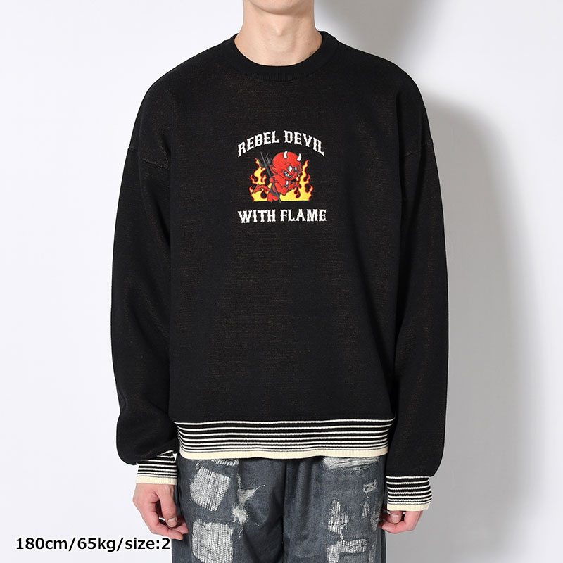 RETRO DEVIL CREW KNIT -3.COLOR-