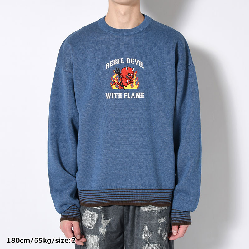 RETRO DEVIL CREW KNIT -3.COLOR-