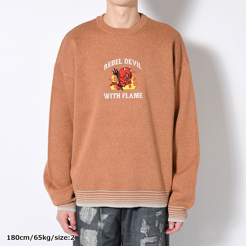 RETRO DEVIL CREW KNIT -3.COLOR-