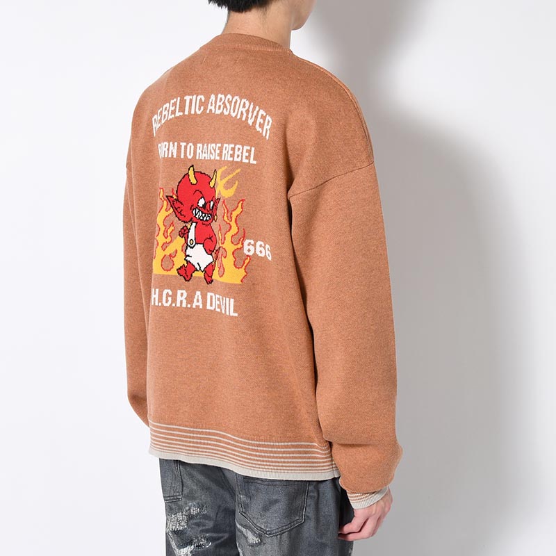 RETRO DEVIL CREW KNIT -3.COLOR-