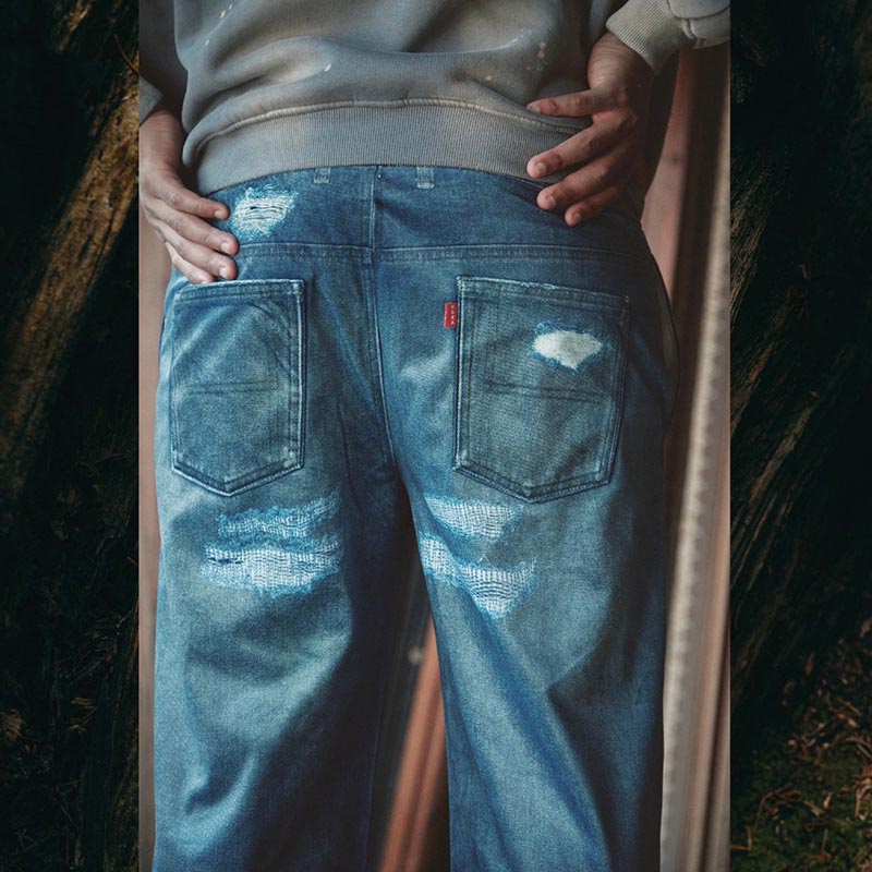 TROMPE L'OEIL DENIM PANTS -2.COLOR-