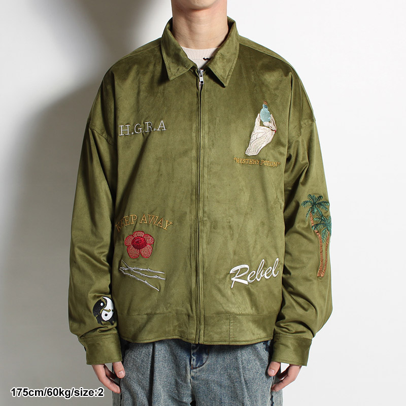 EMBROIDERY SUEDE TOUCH JACKET -3.COLOR-