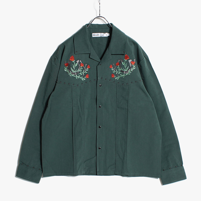 STUDS WESTERN SHIRT -3.COLOR-(GREEN)