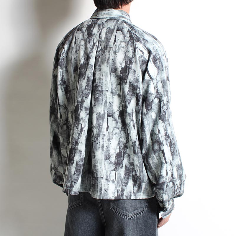 ABSTRACT PRINT SHORT JACKET -GRAY- | IN ONLINE STORE