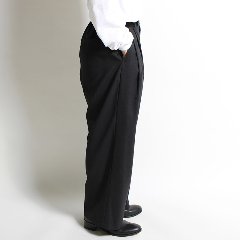 TROPICAL CLOTH WIDE PANTS -BLACK- | IN ONLINE STORE