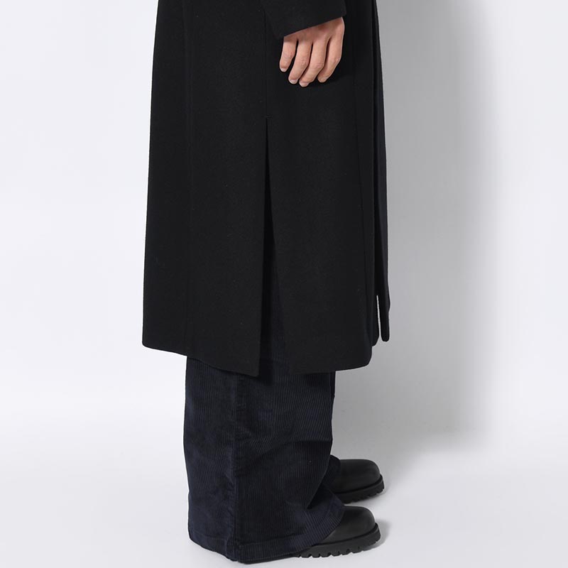 BELTED OVER COAT -BLACK-