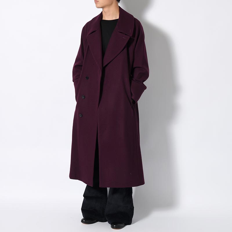 BELTED OVER COAT -PURPLE-