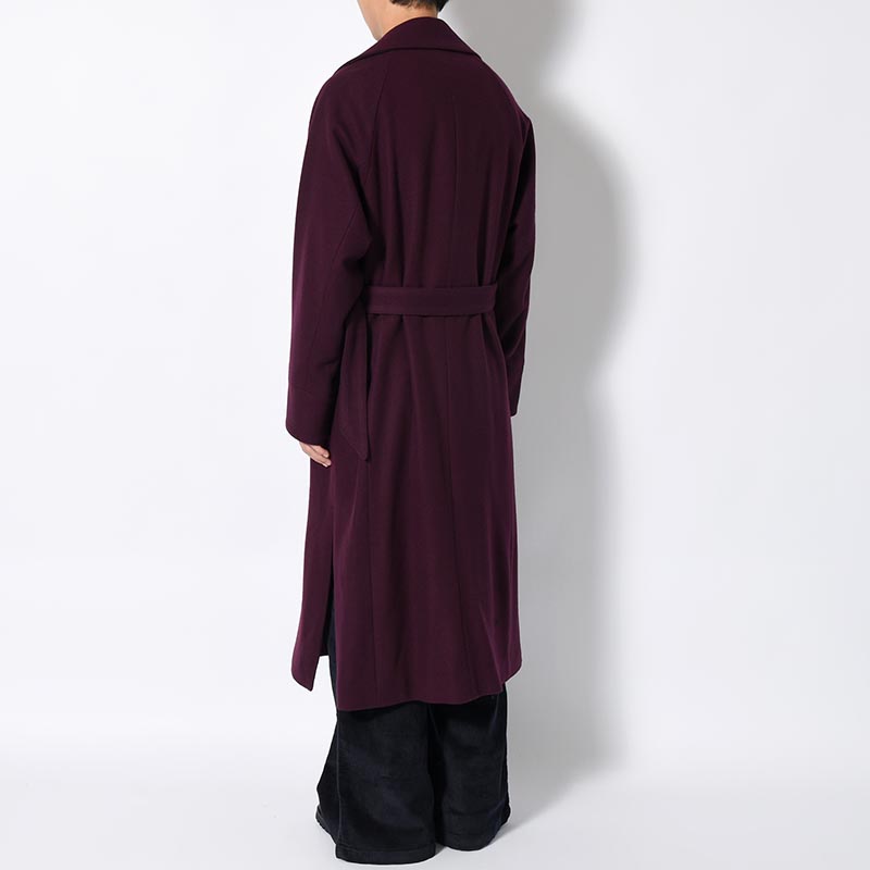 BELTED OVER COAT -PURPLE-