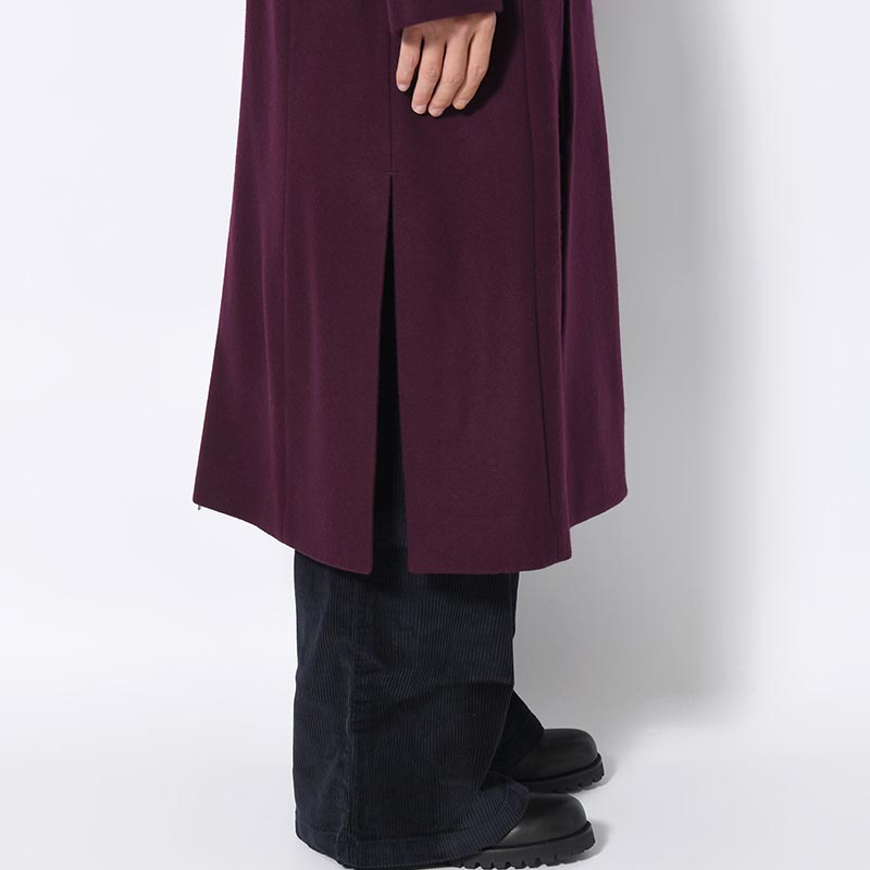 BELTED OVER COAT -PURPLE-