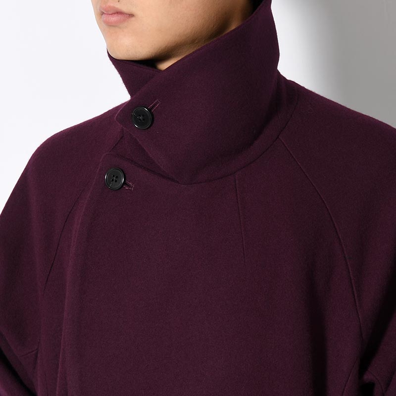 BELTED OVER COAT -PURPLE-