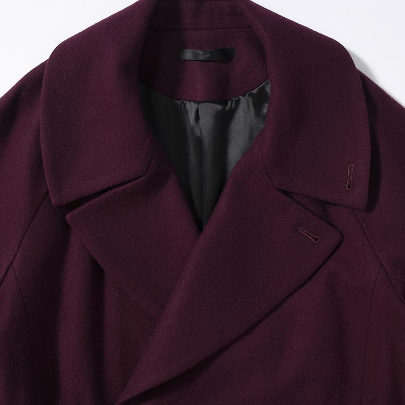 BELTED OVER COAT -PURPLE-