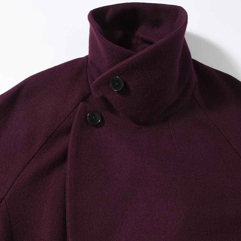 BELTED OVER COAT -PURPLE-