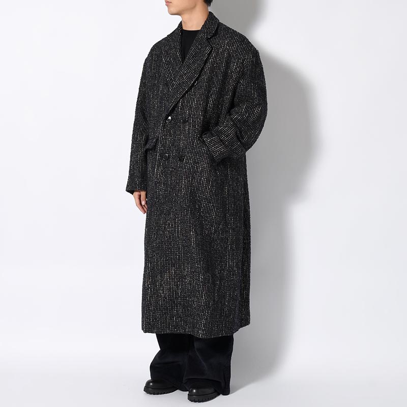 LOOP TWEED EXTREME OVER COAT -BLACK-