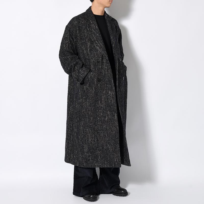 LOOP TWEED EXTREME OVER COAT -BLACK-