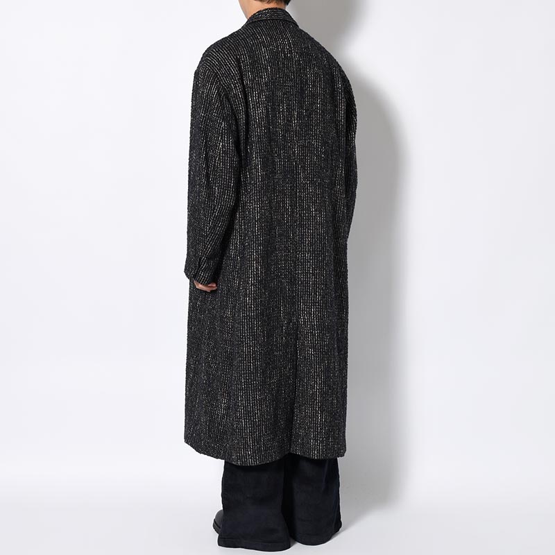 LOOP TWEED EXTREME OVER COAT -BLACK-