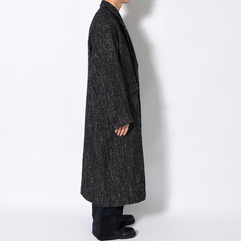 LOOP TWEED EXTREME OVER COAT -BLACK-