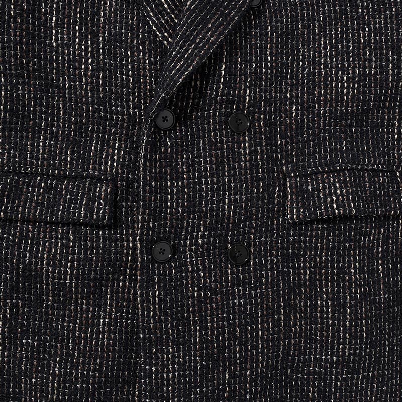 LOOP TWEED EXTREME OVER COAT -BLACK-