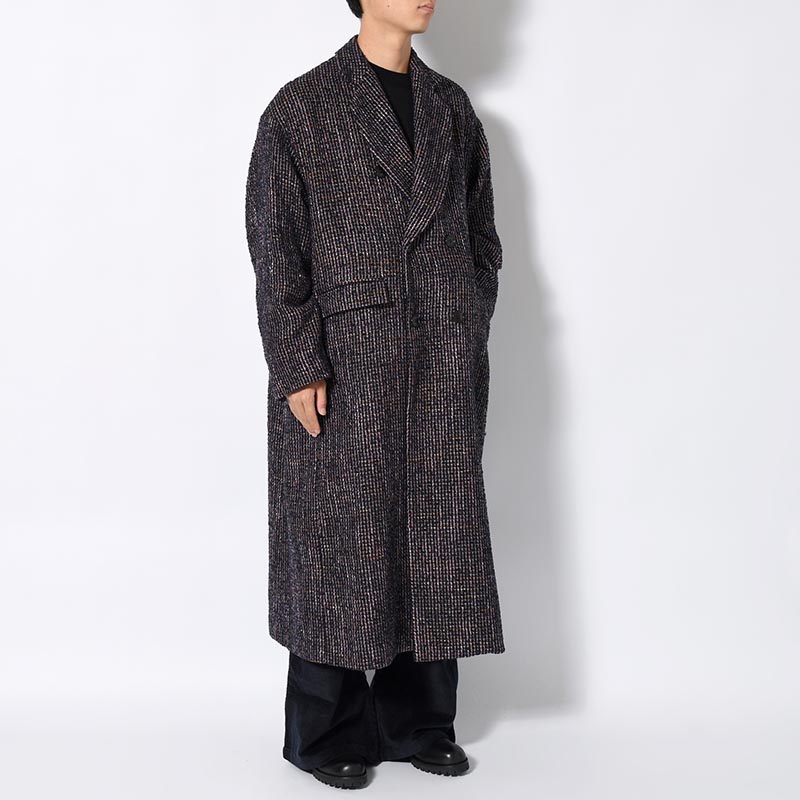 LOOP TWEED EXTREME OVER COAT -PURPLE-