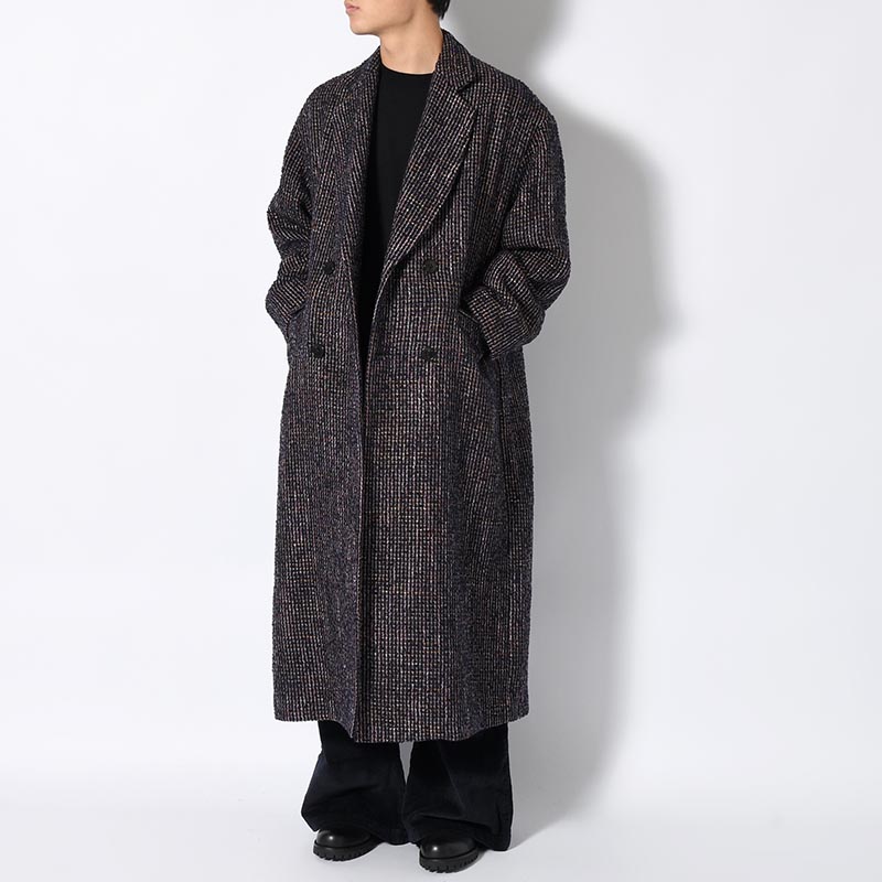 LOOP TWEED EXTREME OVER COAT -PURPLE-