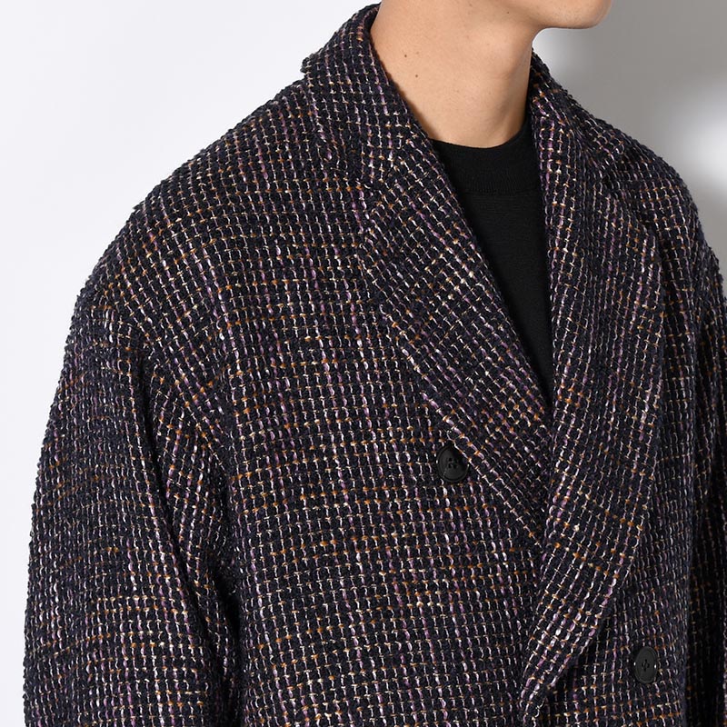 LOOP TWEED EXTREME OVER COAT -PURPLE-