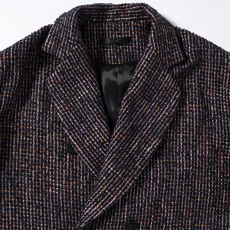 LOOP TWEED EXTREME OVER COAT -PURPLE-