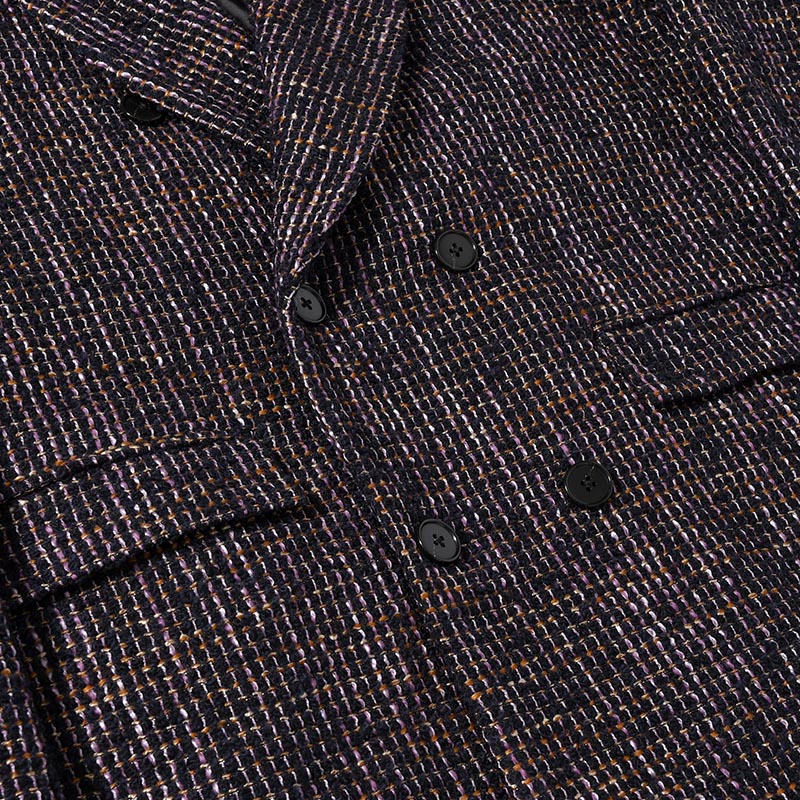 LOOP TWEED EXTREME OVER COAT -PURPLE-