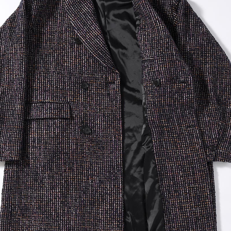 LOOP TWEED EXTREME OVER COAT -PURPLE-