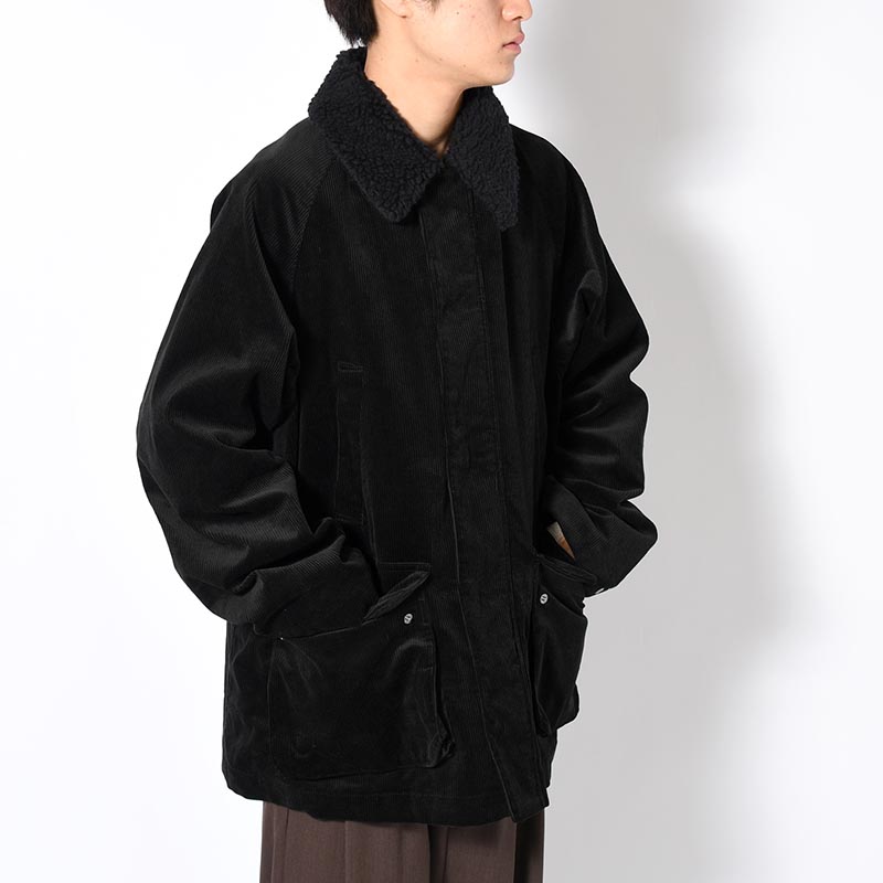 BOA COLLAR CORDUROY JACKET -BLACK-