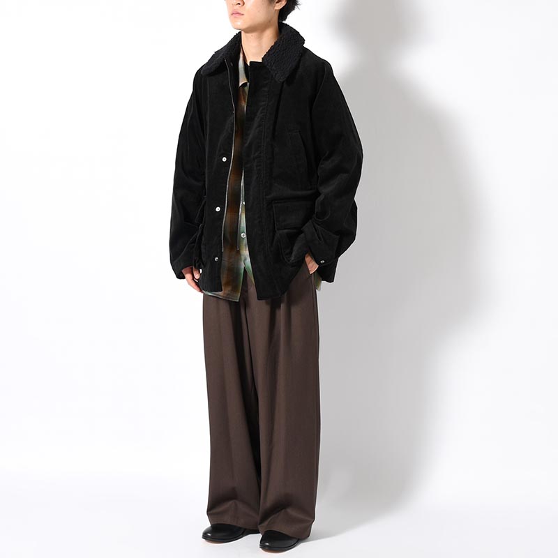 BOA COLLAR CORDUROY JACKET -BLACK-