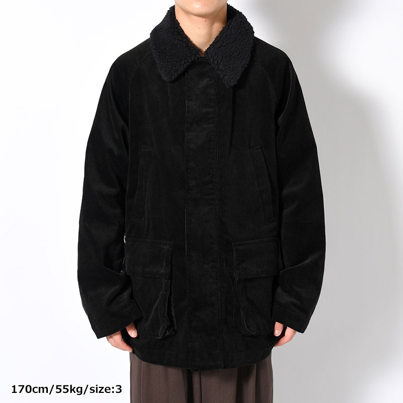 BOA COLLAR CORDUROY JACKET -BLACK-