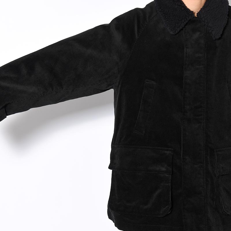 BOA COLLAR CORDUROY JACKET -BLACK-