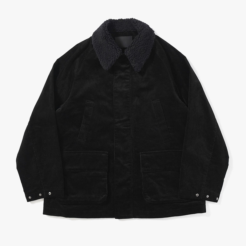 BOA COLLAR CORDUROY JACKET -BLACK-