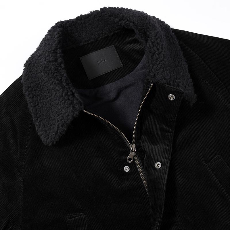 BOA COLLAR CORDUROY JACKET -BLACK-