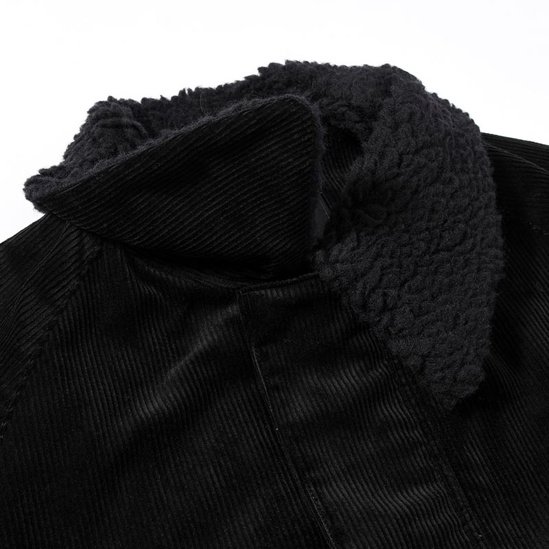 BOA COLLAR CORDUROY JACKET -BLACK-