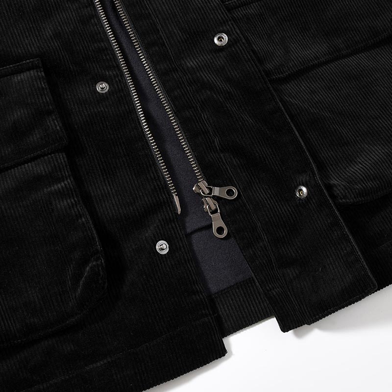 BOA COLLAR CORDUROY JACKET -BLACK-