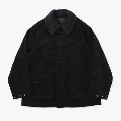 BOA COLLAR CORDUROY JACKET -BLACK-