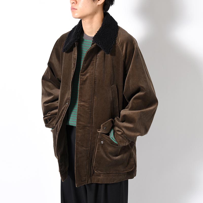 BOA COLLAR CORDUROY JACKET -OLIVE-