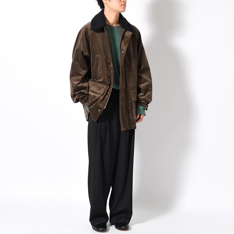 BOA COLLAR CORDUROY JACKET -OLIVE-