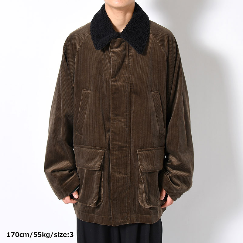 BOA COLLAR CORDUROY JACKET -OLIVE-