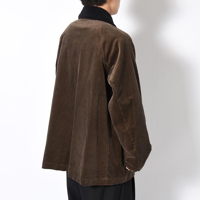 BOA COLLAR CORDUROY JACKET -OLIVE-