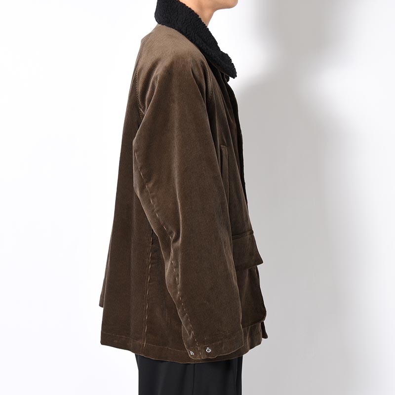 BOA COLLAR CORDUROY JACKET -OLIVE-