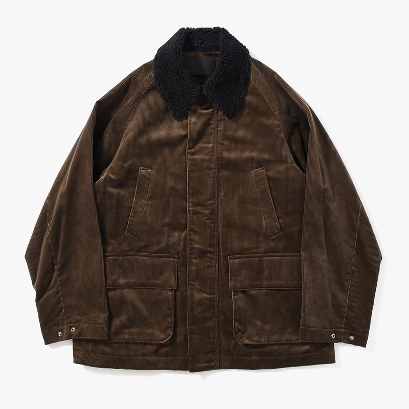 BOA COLLAR CORDUROY JACKET -OLIVE-