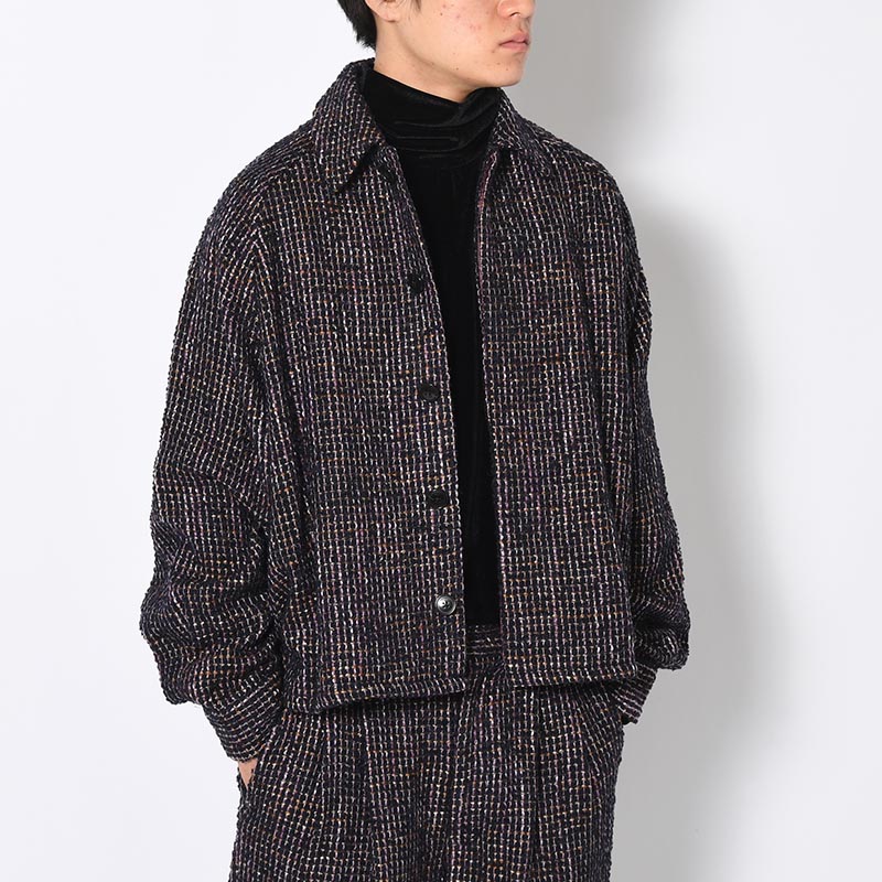 LOOP TWEED SHORT JACKET -PURPLE-