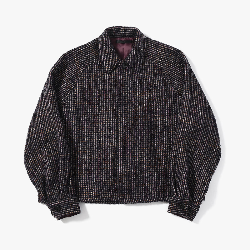 LOOP TWEED SHORT JACKET -PURPLE-