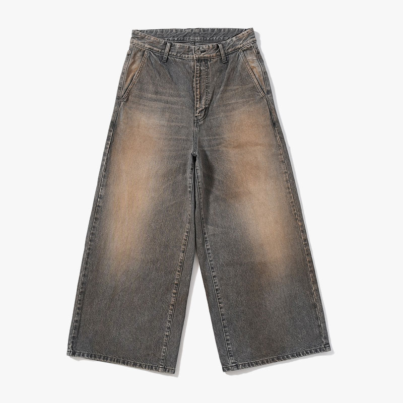 RUST BAGGY DENIM PANTS -BLACK-