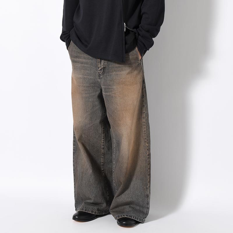 RUST BAGGY DENIM PANTS -BLACK-