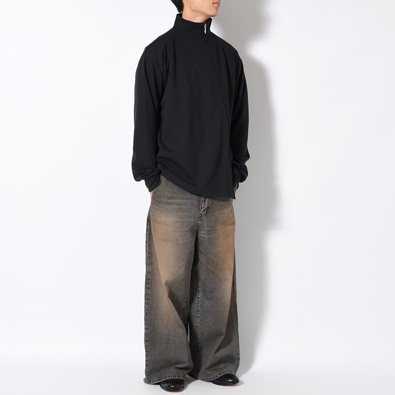 RUST BAGGY DENIM PANTS -BLACK-