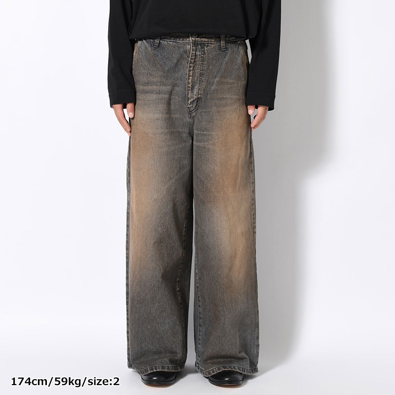 RUST BAGGY DENIM PANTS -BLACK-